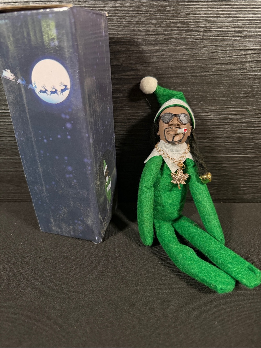 Snoop on a Stoop Christmas Elf Doll Collectible with Box-Brand new